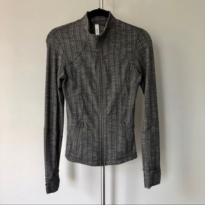 Lululemon Zip-Up in Gray Spacedye Print - Size 4